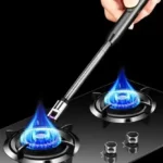 US DEALS –Rechargeable Electric Kitchen Lighter – USB Arc Lighter, 360° Flexible Long Neck, Windproof & Flameless Plasma Lighter for Stove, BBQ, Candles, Camping, Fireplaces – LED Battery Display, No Gas Needed, Best Quality Electric Lighter