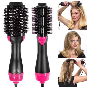 One Step 3-in-1 Hair Dryer, Straightener & Curler for Women Hot Air Brush & Styling Comb