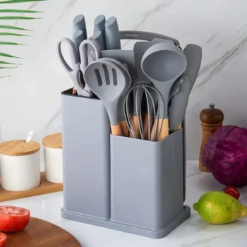 19-Piece Silicone Kitchen Utensil & Knife Set